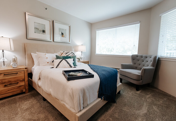 Elegant and Cozy Bedroom for Seniors in Independent Living Facility Elegant and Cozy Bedroom for Seniors in Independent Living Facility